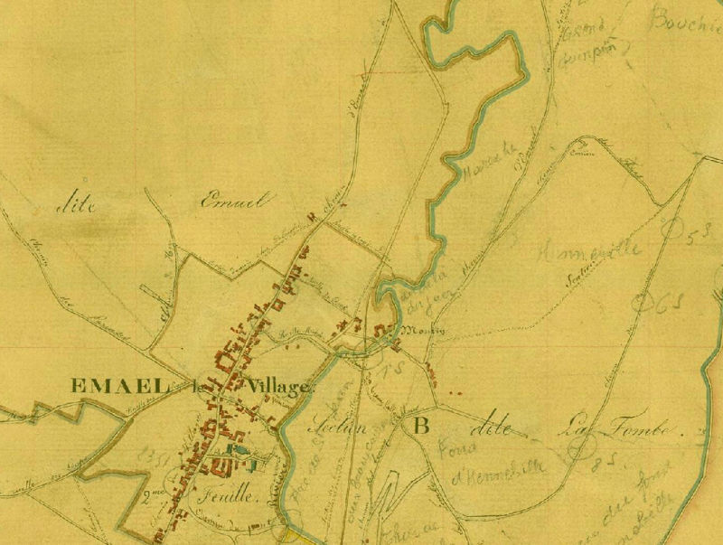 Verzamelings kaert der Gemeente Eben-Emael, sectie B, cadastre primitif, commune: Eben-Emael 1830–1833