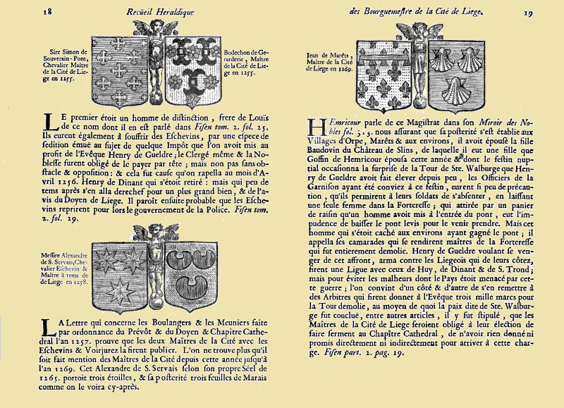 Recueil hraldique des bourguemestres de la noble cit de Liege;