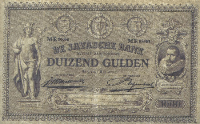 Bankbiljet van duizend gulden van Nederlands Oost-Indi, 1898