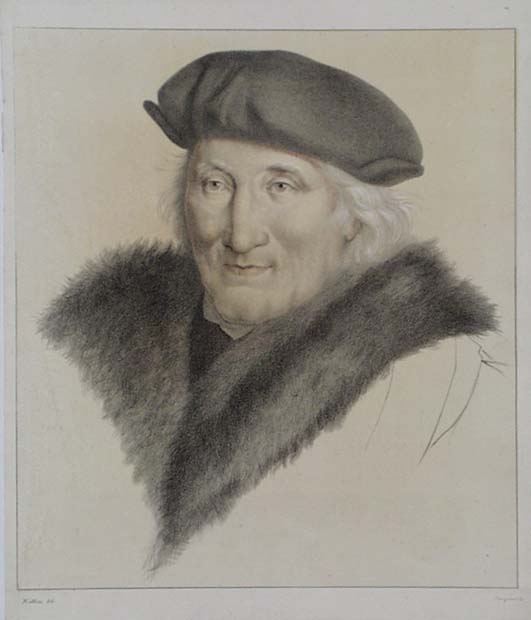 Sir John More, Hand-coloured Lithograph after Hans Holbein