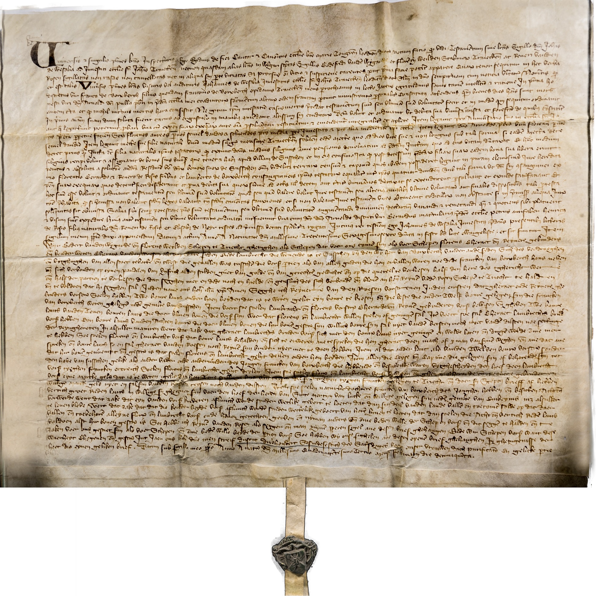 Charter Gilis de Fiez over testament Franco Boxberch in 1403