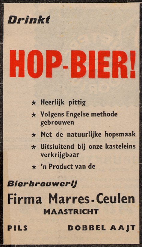 Reclamebord voor Marres bier