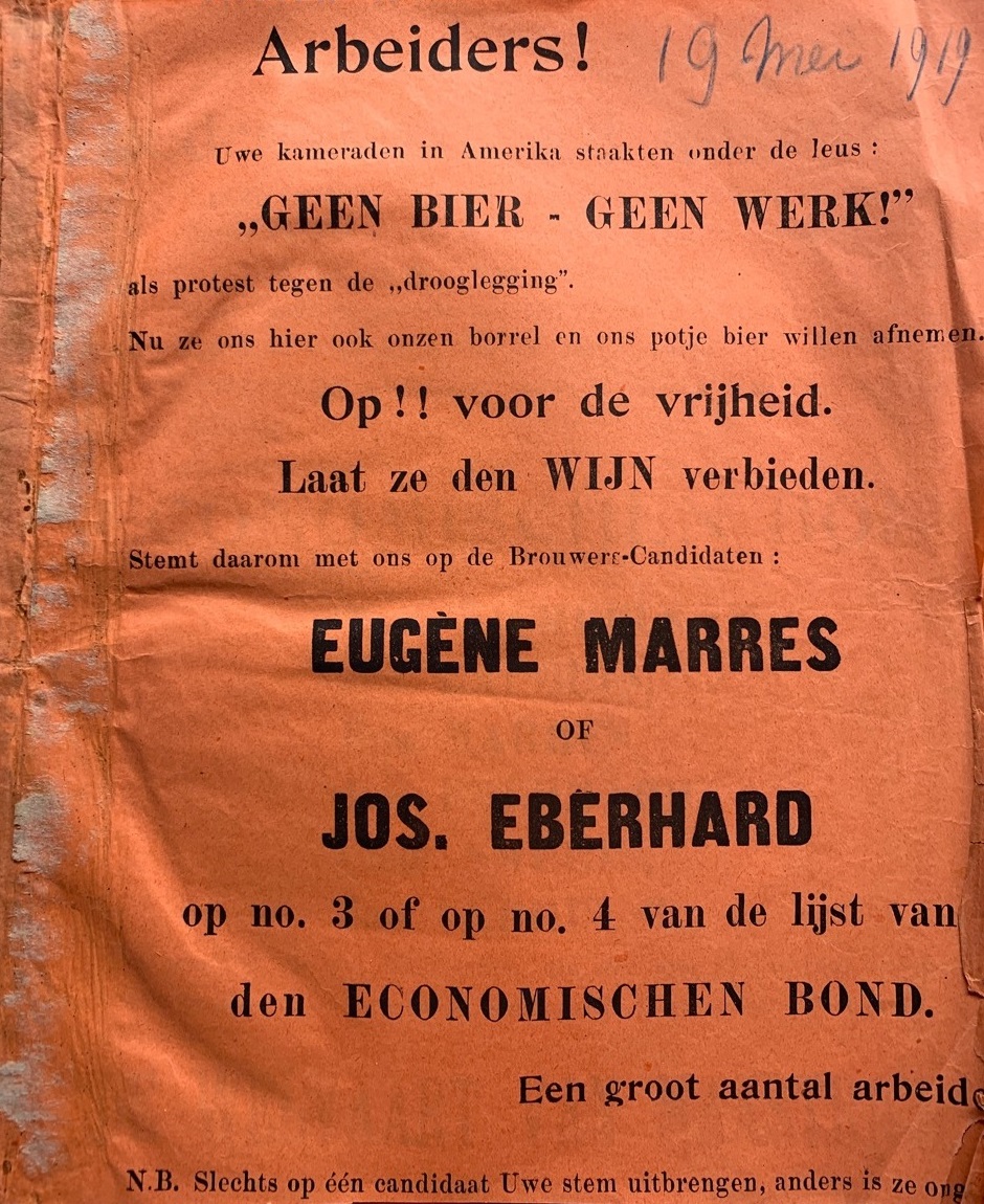 verkiezingspamflet tweede kamer verkiezingen 1919, Economische Bond