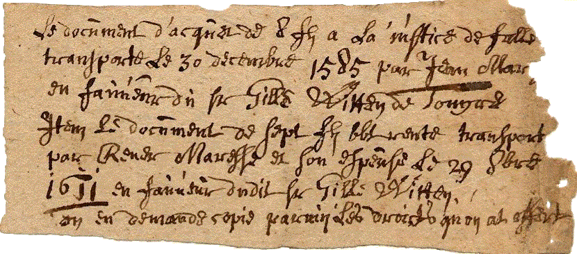 Kwitantie van rentebetaling in 1611 door Reyner Mares