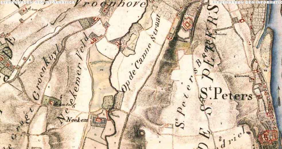 Detail Tranchotkaart van Maastricht 1803