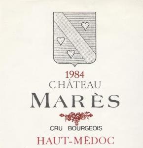 tiquette de vin du chteau Mares