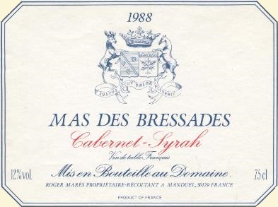 tiquette de vins du Mas des Bressades