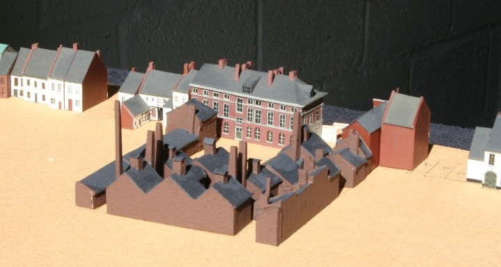 Maquette zoutziederij Marres Maastricht, achterzijde. gebouwd door de Stichting Maastricht 1867